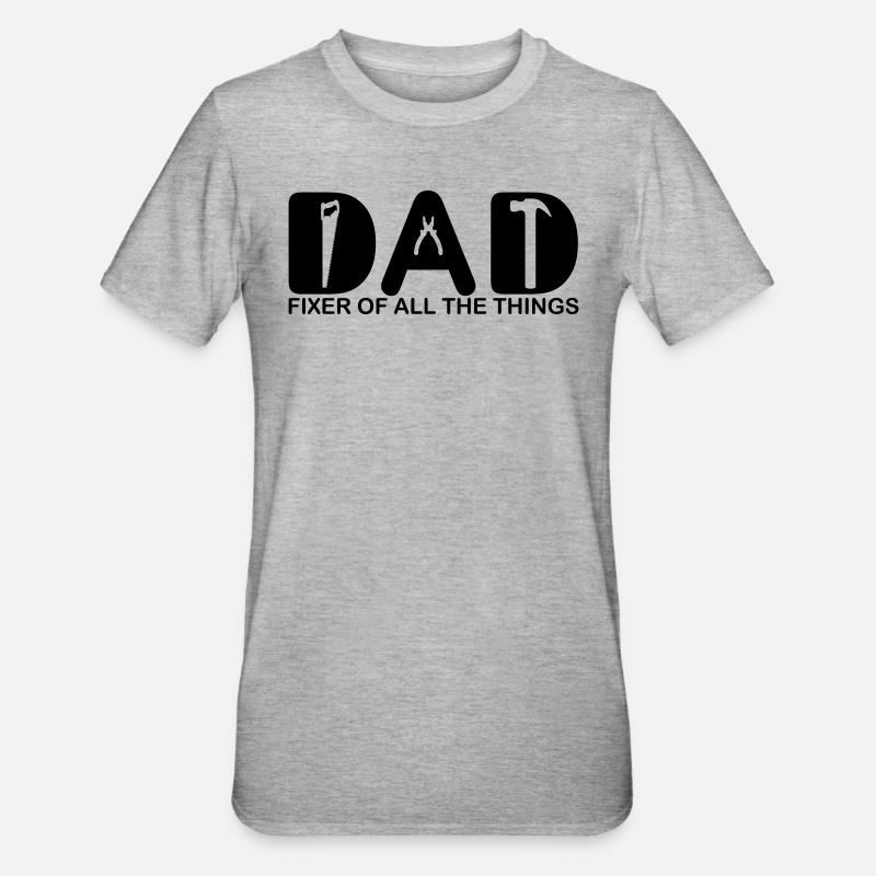Papa. Fixierer aller Dinge. - Unisex Polycotton T-Shirt - Grau meliert