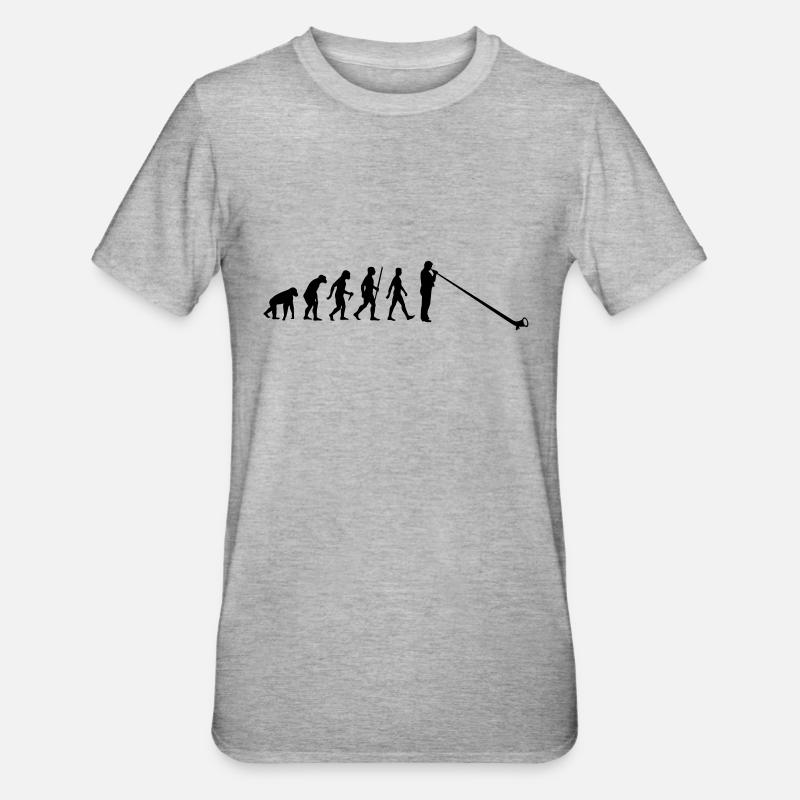 Evolution Alpenhorn - Unisex Polycotton T-Shirt - Grau meliert