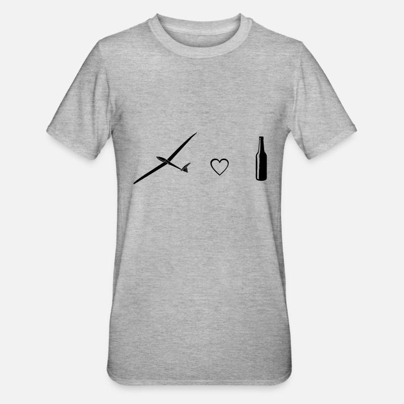 Glider Gliding Glider Glider Pilot Pilot - Unisex Polycotton T-Shirt - heather grey