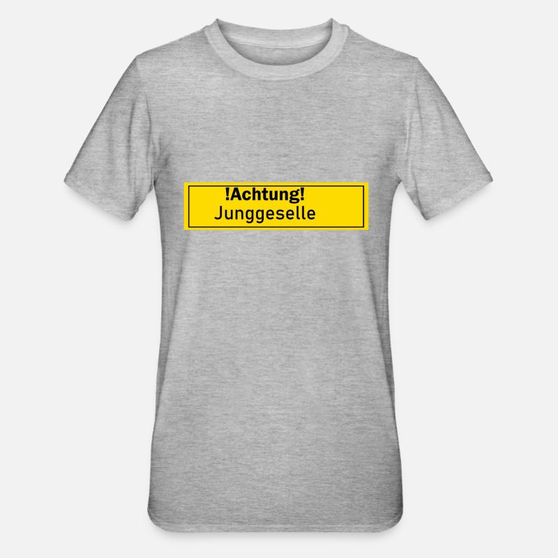Junggeselle Männer Single Geschenk Geschenkidee - Unisex Polycotton T-Shirt - Grau meliert