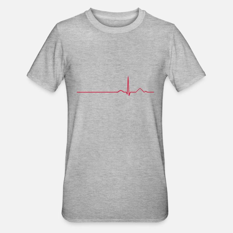 EKG Sinusrhythmus - Unisex Polycotton T-Shirt - Grau meliert