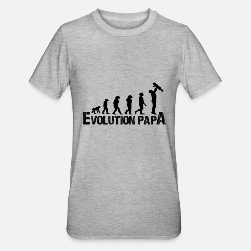 Papa évolution - T-shirt polycoton Unisexe - gris chiné