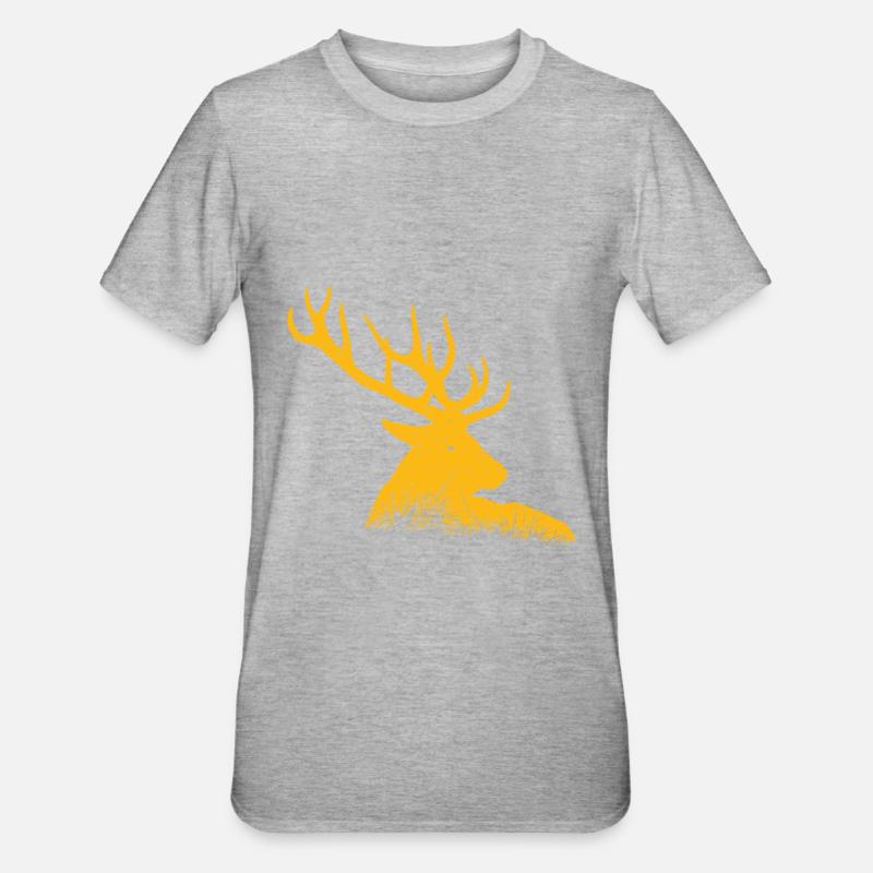 Hirsch - Unisex Polycotton T-Shirt - Grau meliert
