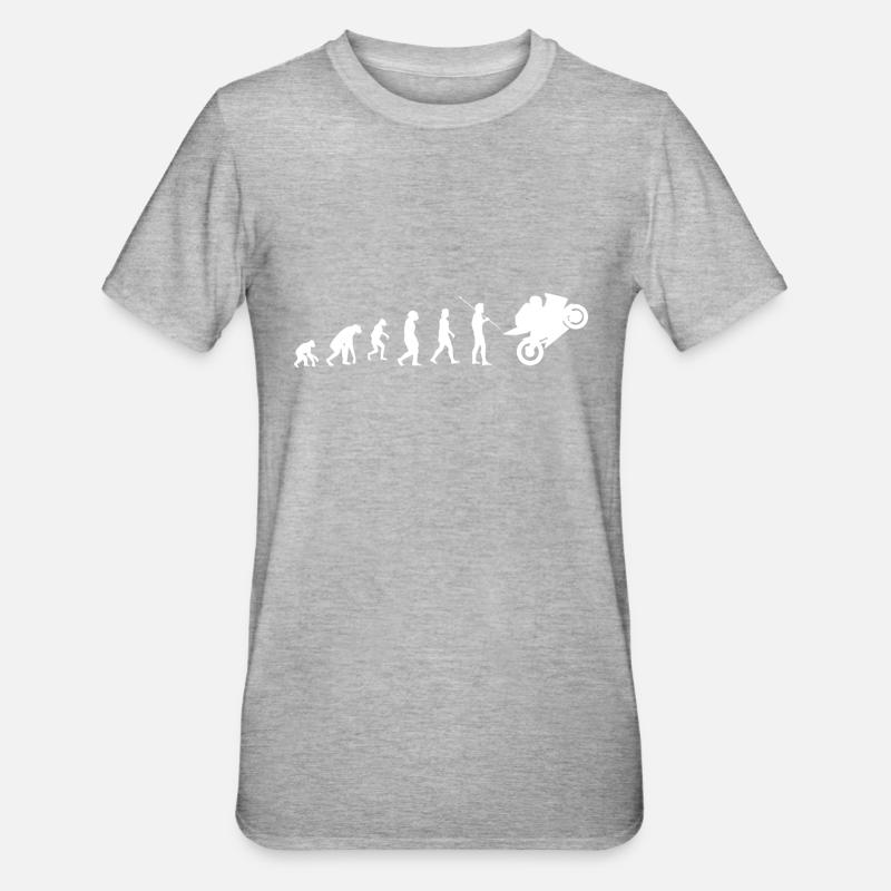 Motorcycle evolution - Unisex Polycotton T-Shirt - heather grey
