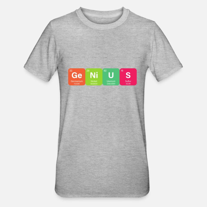 Genius Periodensystem Element - Unisex Polycotton T-Shirt - Grau meliert