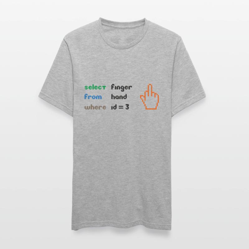 Funny SQL Query : un doigt d’honneur 8 bits pour les geeks T-shirt polycoton Unisexe
