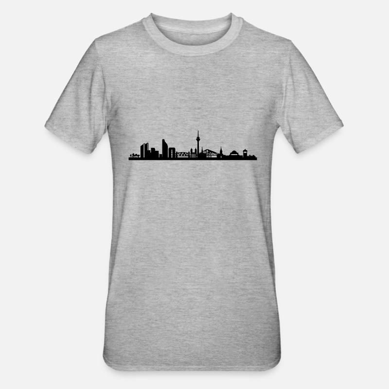 Dusseldorf Skyline - Unisex Polycotton T-Shirt - heather grey