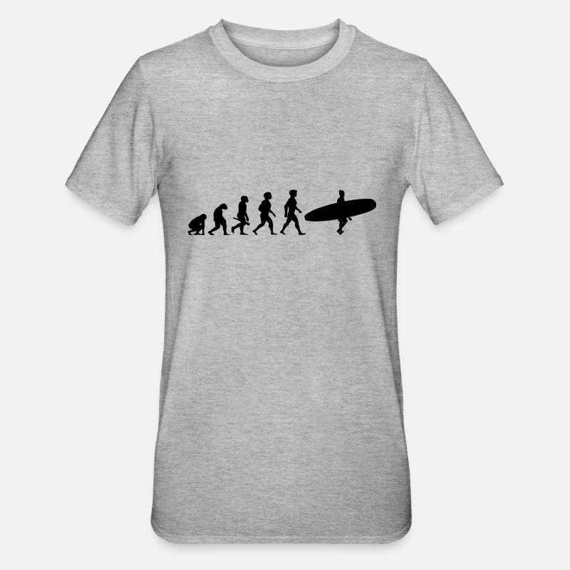Evolution Surfing Surfers surfboard surfing - Unisex Polycotton T-Shirt - heather grey