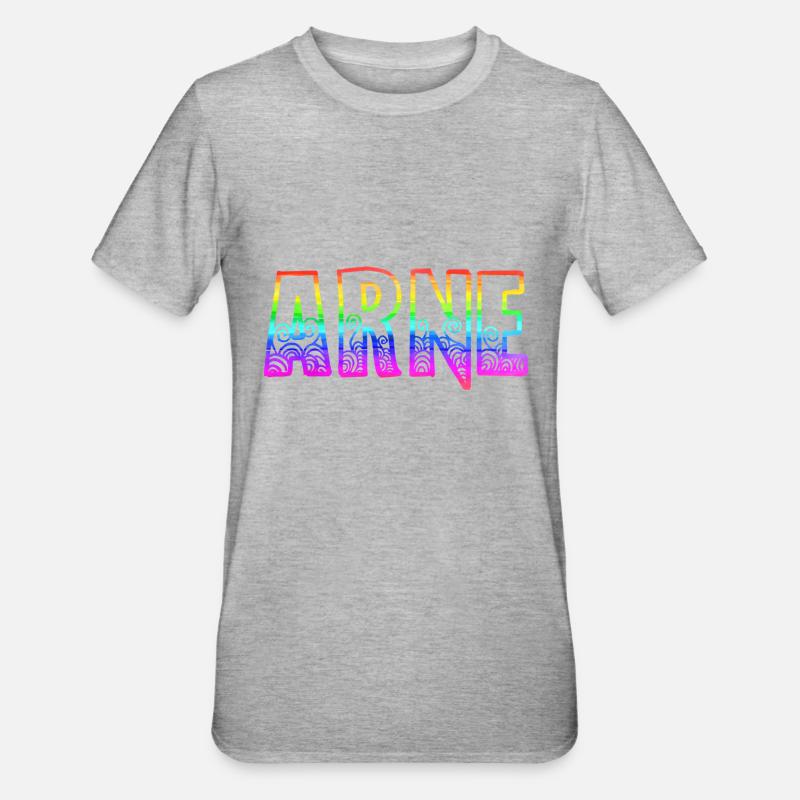 arne rs regenbogen - Unisex Polycotton T-Shirt - Grau meliert