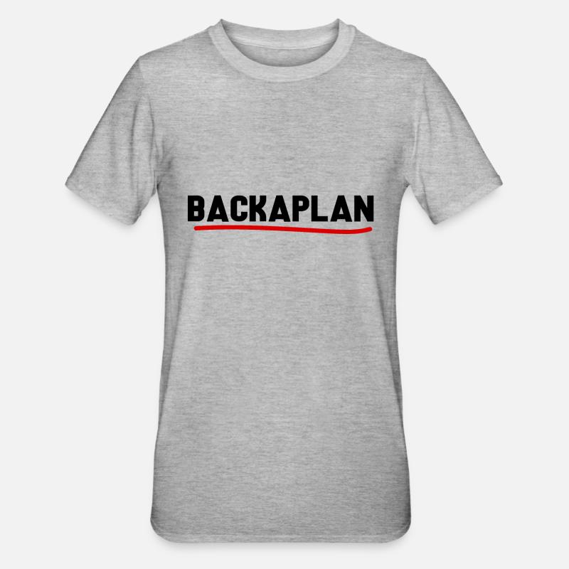 Backaplan - Unisex Polycotton T-Shirt - Grau meliert