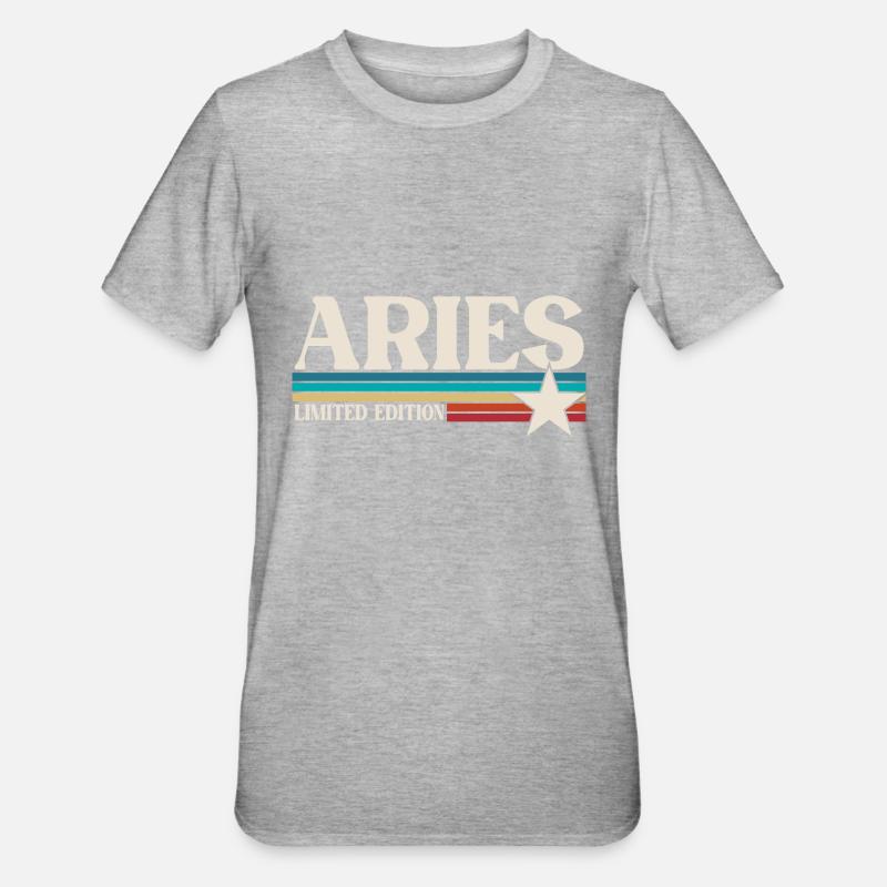 Sternzeichen Widder - Unisex Polycotton T-Shirt - Grau meliert