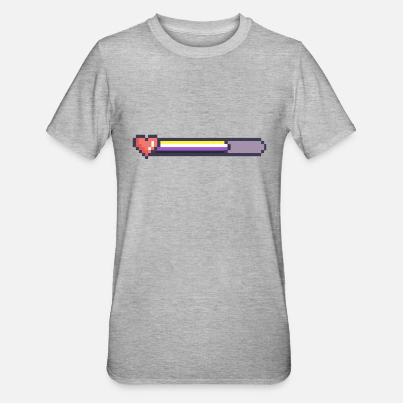Non binary ladebalken - Unisex Polycotton T-Shirt - Grau meliert