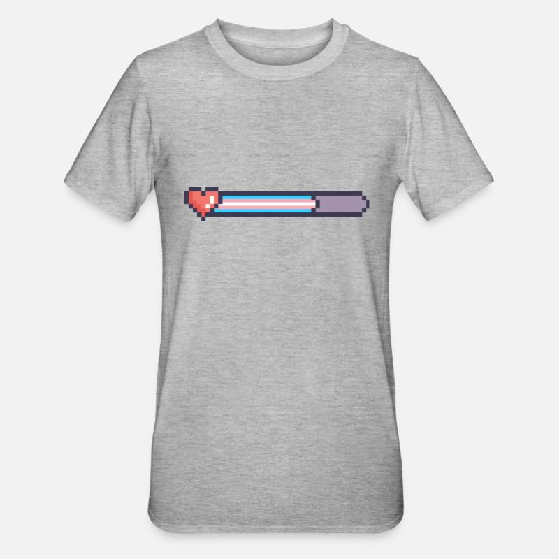 Trans Loading Bar - Unisex Polycotton T-Shirt - heather grey