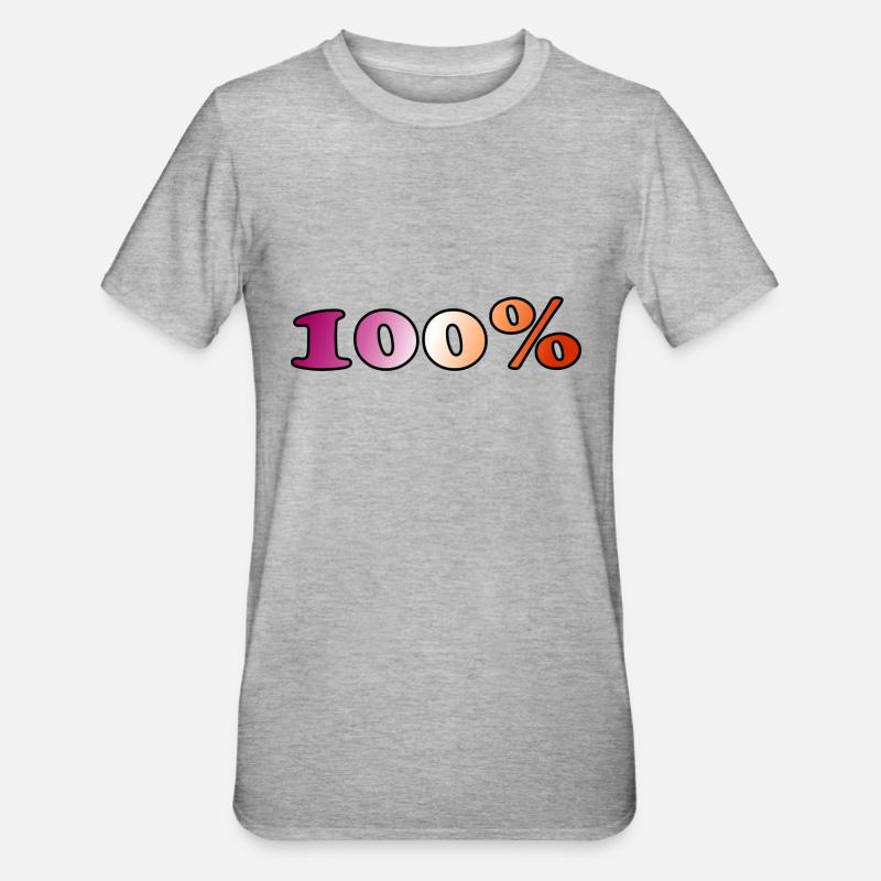 100 % lesbienne - T-shirt polycoton Unisexe - gris chiné