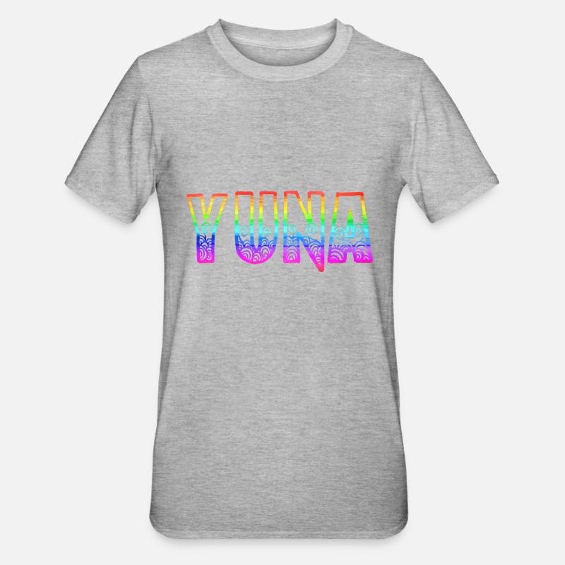 yuna rs regenbogen - Unisex Polycotton T-Shirt - Grau meliert