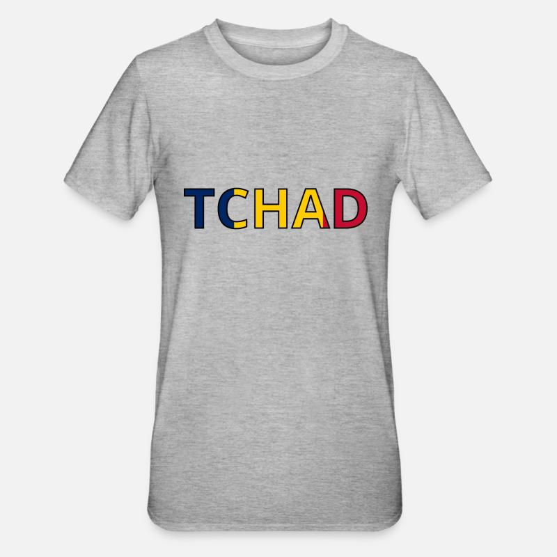 Drapeau Tchad - T-shirt polycoton Unisexe - gris chiné