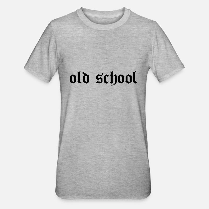 "Old School" - T-shirt polycoton Unisexe - gris chiné