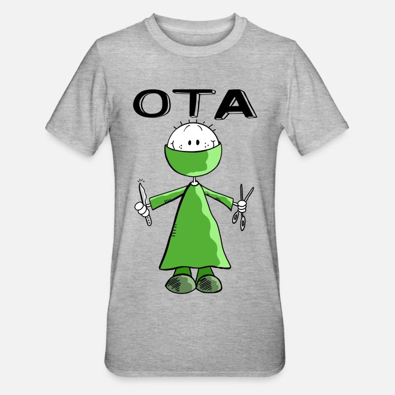 Operationstechnischer Assistent Strichmann - OTA - Unisex Polycotton T-Shirt - Grau meliert