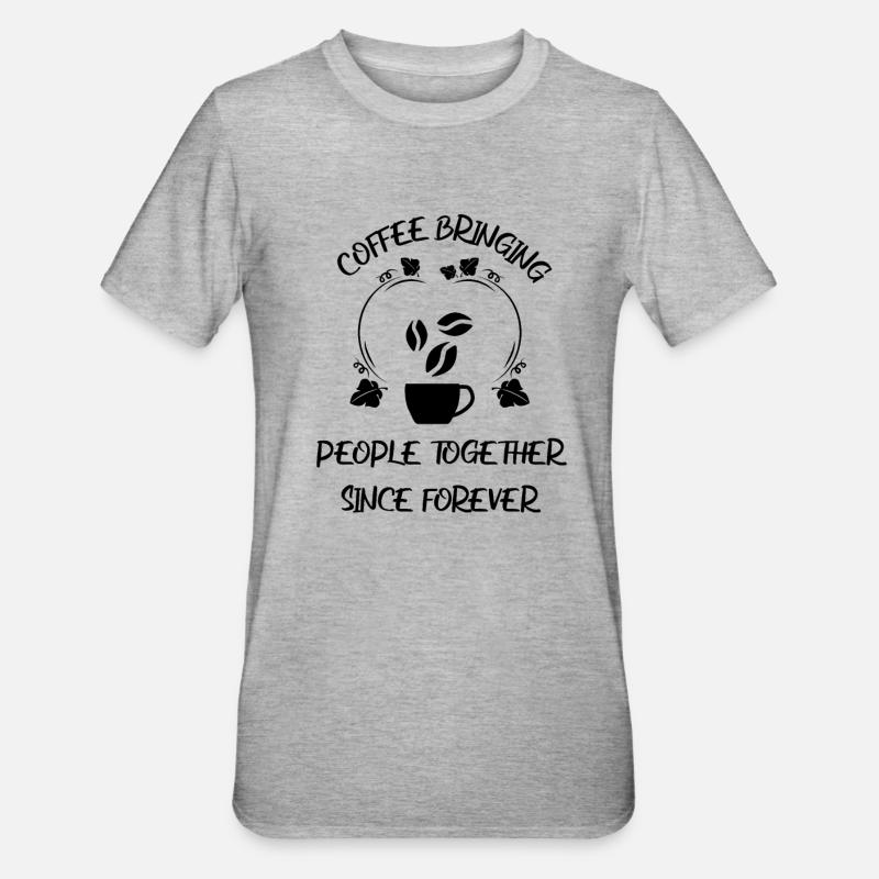 Kaffee Espresso Käffchen - Unisex Polycotton T-Shirt - Grau meliert