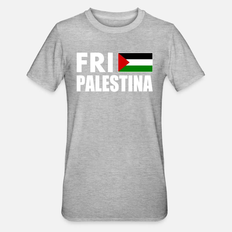 Fri palestina - T-shirt polycoton Unisexe - gris chiné
