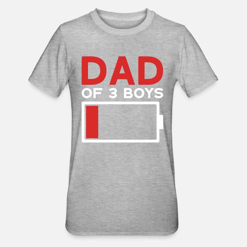 PAPA DE 3 GARÇONS - T-shirt polycoton Unisexe - gris chiné
