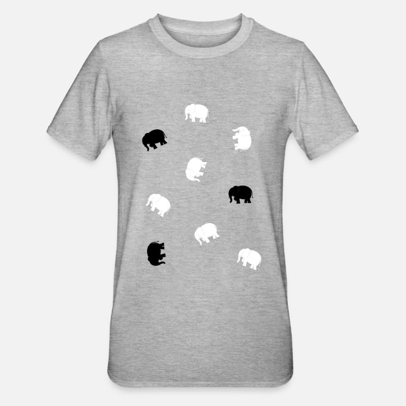 Petits éléphants - T-shirt polycoton Unisexe - gris chiné