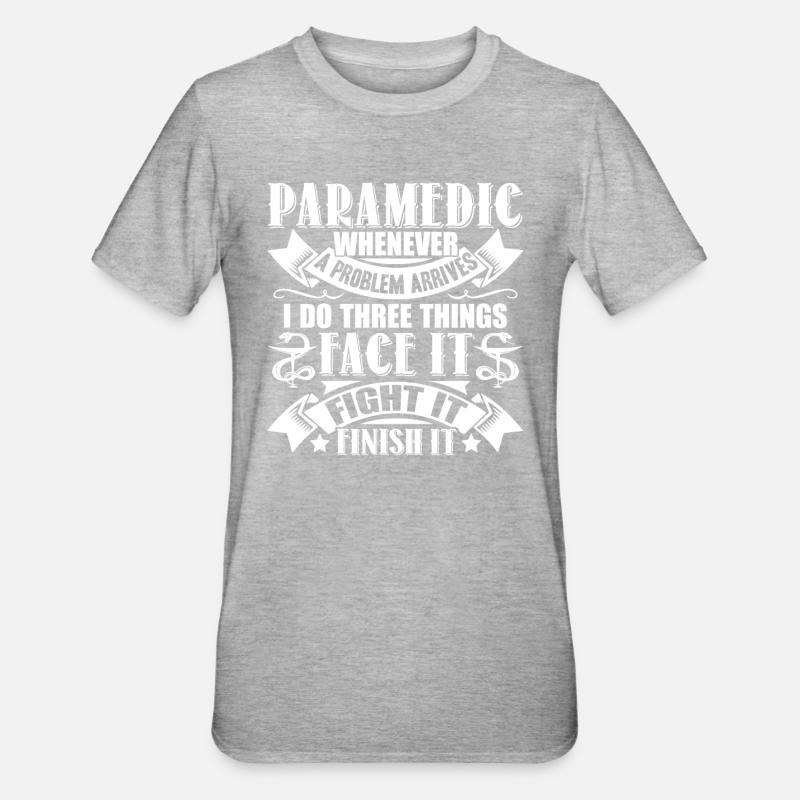 Paramedic Paramedic Solves Problem - Unisex Polycotton T-Shirt - heather grey