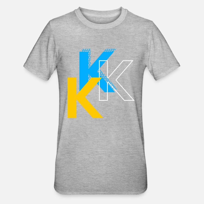 Buchstabe K - Unisex Polycotton T-Shirt - Grau meliert
