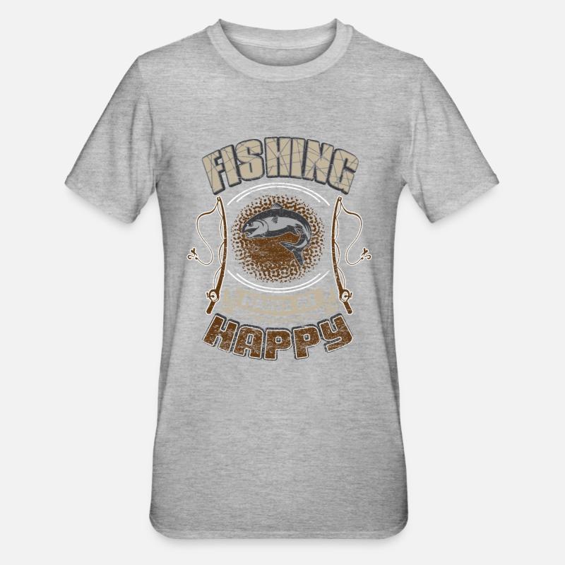 pêche - pêche - T-shirt polycoton Unisexe - gris chiné