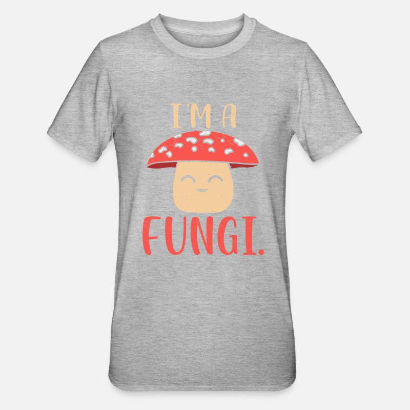 Champignons Champignons Champignons Biologiste Champignons - T-shirt polycoton Unisexe - gris chiné