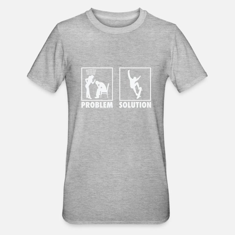 Skateboard Skateboarders Statement Problem - T-shirt polycoton Unisexe - gris chiné