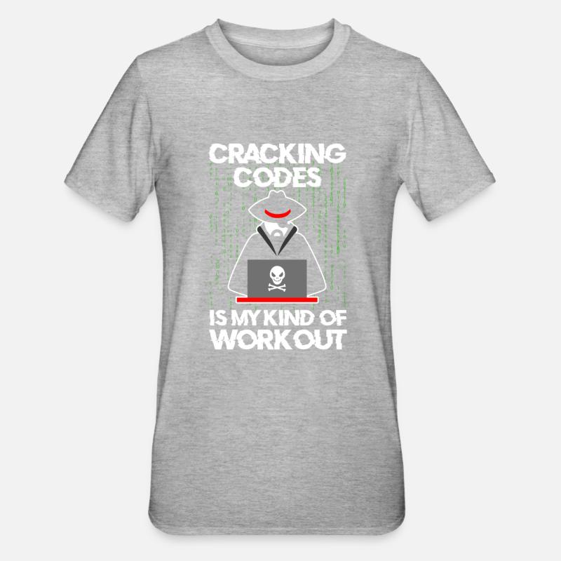 Cybersecurity Professional Hacker Cracking Codes - Unisex Polycotton T-Shirt - Grau meliert