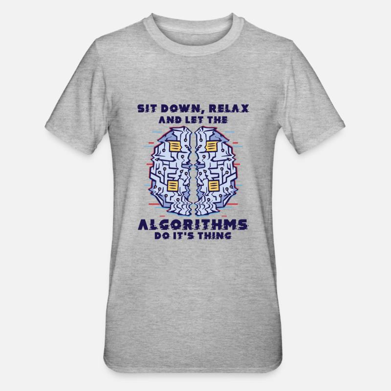 Computer Algorithmus Programmierer Künstliche - Unisex Polycotton T-Shirt - Grau meliert