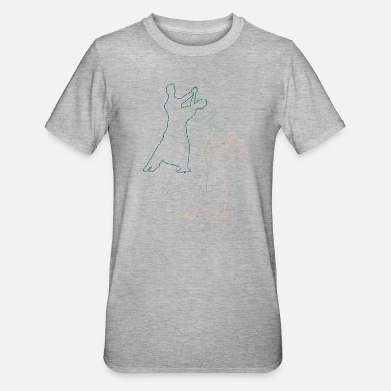Couples dansants : élégance et synchronicité - T-shirt polycoton Unisexe - gris chiné