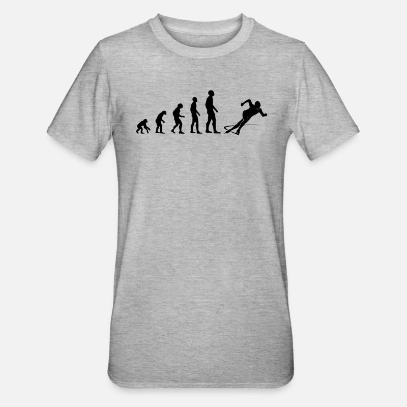 Evolution Eislauf Schnellläufer Geschenk - Unisex Polycotton T-Shirt - Grau meliert