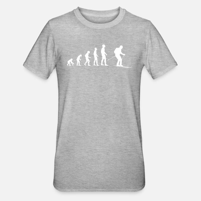 Cadeau Evolution Skier - T-shirt polycoton Unisexe - gris chiné