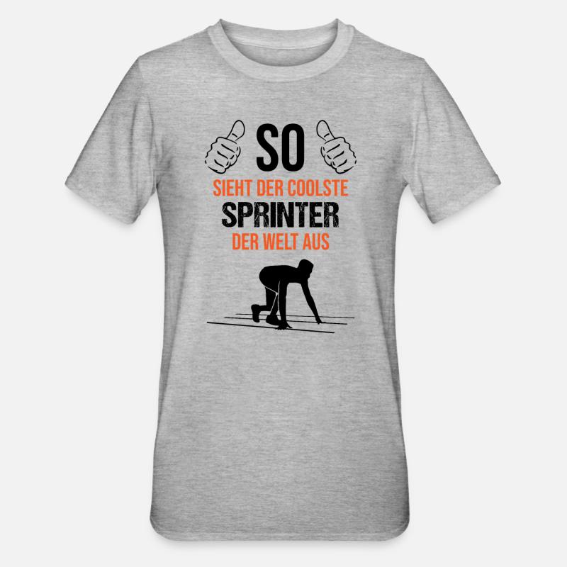 Top Sprinter - Coolness pur - Unisex Polycotton T-Shirt - Grau meliert