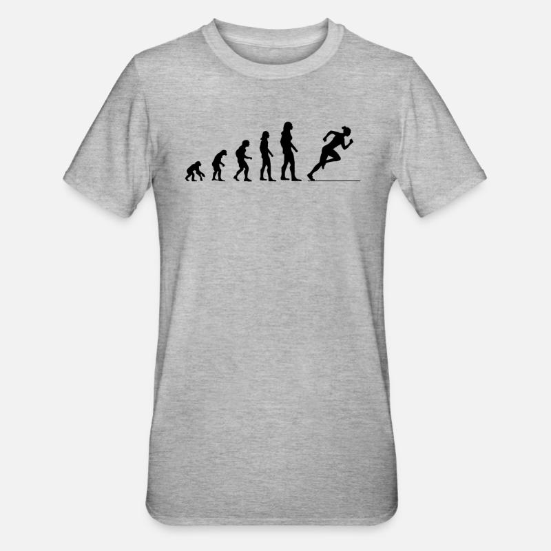 Evolution Run – Plus vite qu’hier - T-shirt polycoton Unisexe - gris chiné