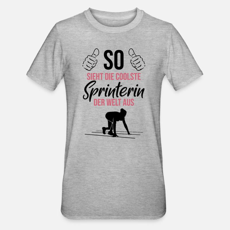 Die coolste Sprinterin der Welt - Unisex Polycotton T-Shirt - Grau meliert