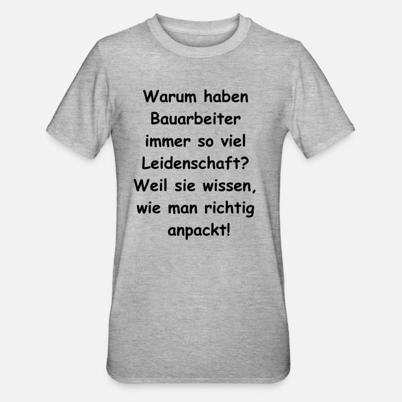 Construction Worker Gift - Unisex Polycotton T-Shirt - heather grey