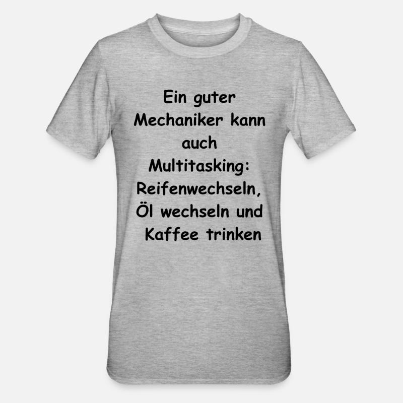 Mechaniker-Multitasking-Geschenk - Unisex Polycotton T-Shirt - Grau meliert