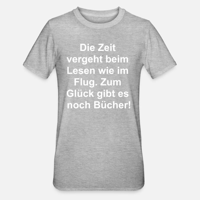 Lesezeit-Geschenk - Unisex Polycotton T-Shirt - Grau meliert