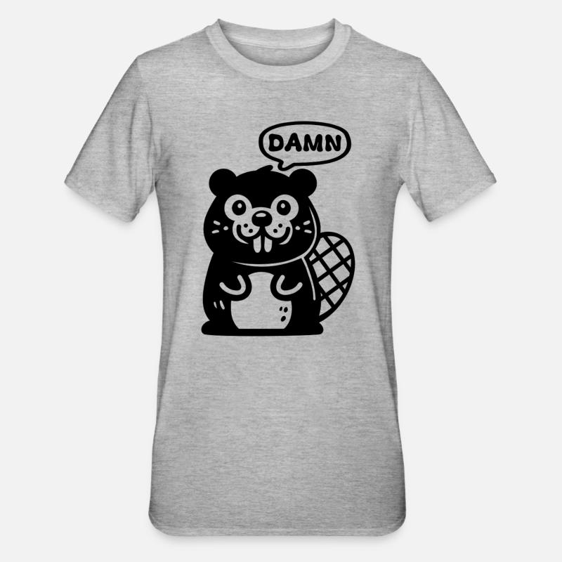 Maudit castor - T-shirt polycoton Unisexe - gris chiné