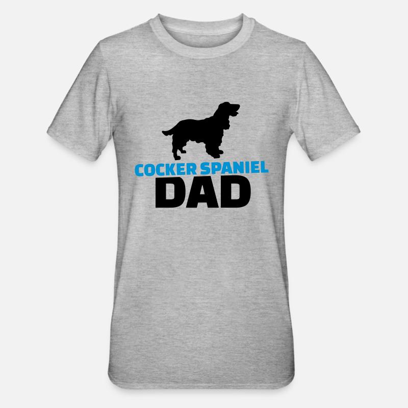 Cocker Spaniel Dad - Unisex Polycotton T-Shirt - heather grey