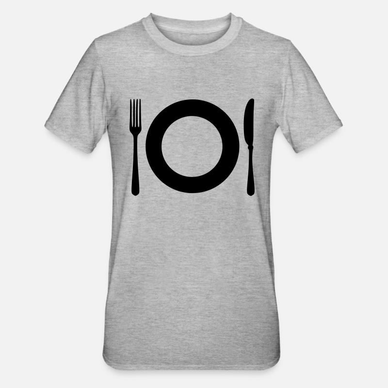 Besteck - Restaurant - Unisex Polycotton T-Shirt - Grau meliert