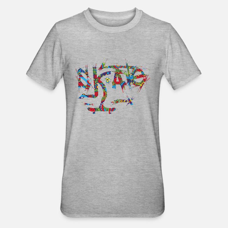 Schlittschuh - Unisex Polycotton T-Shirt - Grau meliert