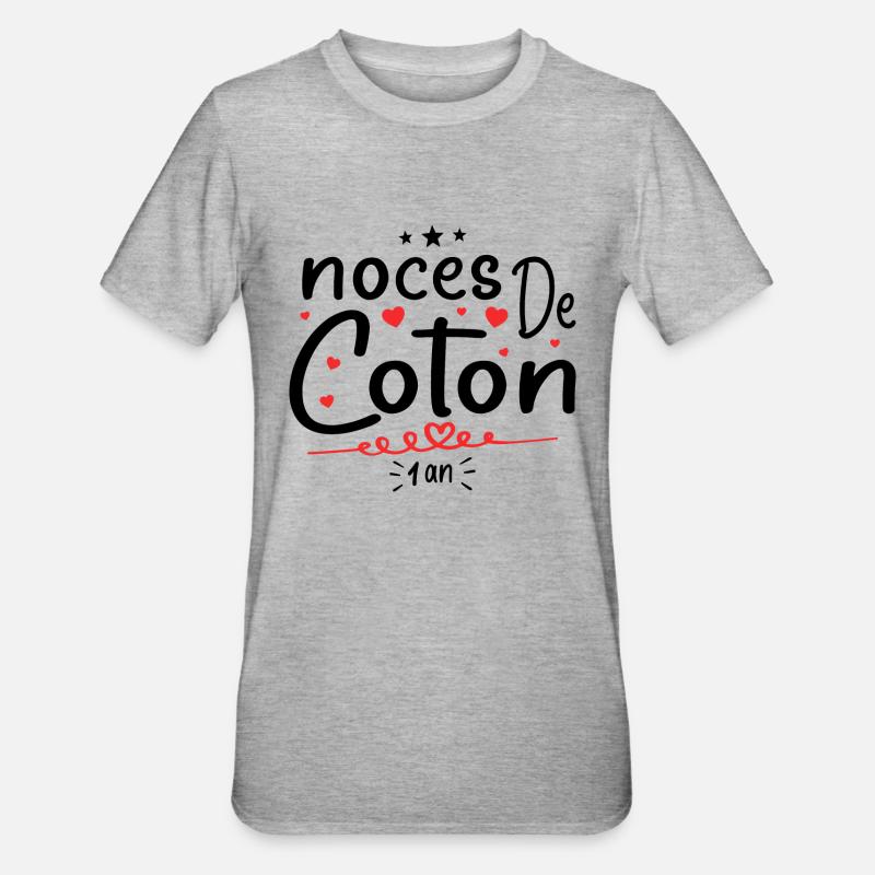noces de coton - T-shirt polycoton Unisexe - gris chiné