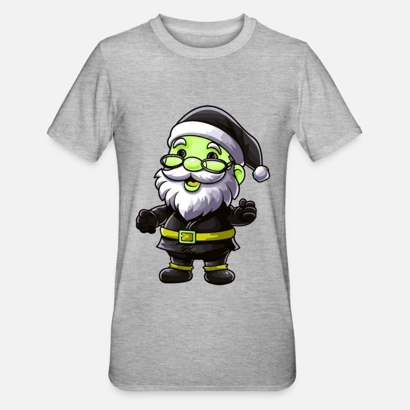 Weihnachtsmann Comic - Unisex Polycotton T-Shirt - Grau meliert