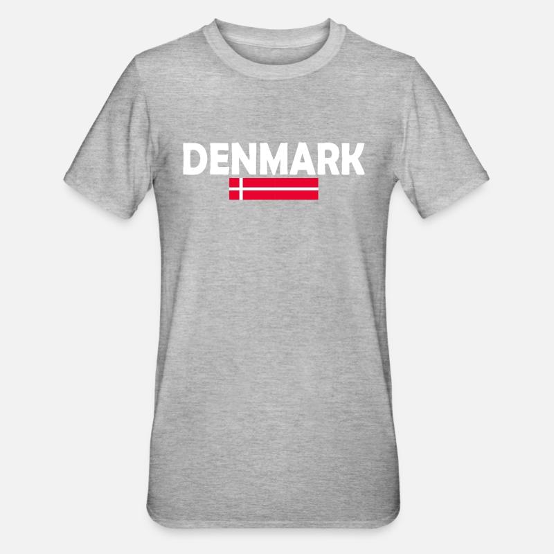 Drapeau du Danemark - T-shirt polycoton Unisexe - gris chiné