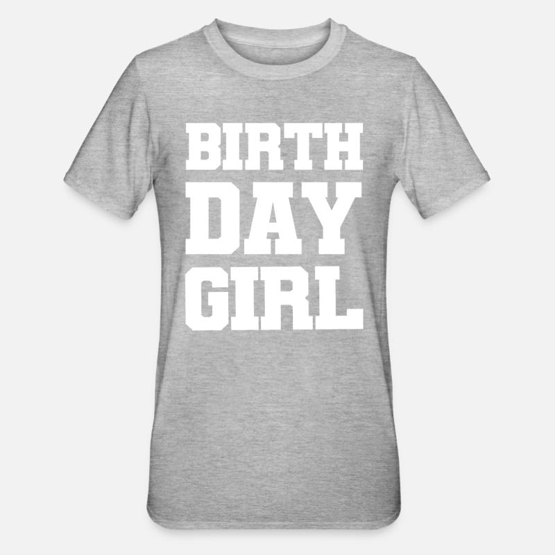 fille d’anniversaire - T-shirt polycoton Unisexe - gris chiné
